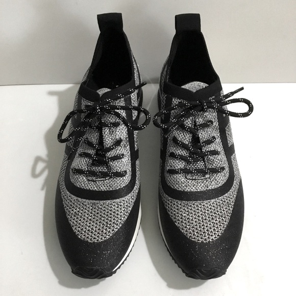 NWOT La Strada silver glitter sneakers runners - Picture 6 of 13